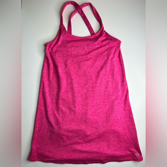 GapFit Brushed Tech Jersey Dress Athletic Pink Attached Shorts Dry Wicking XS - Picture 3 of 11
